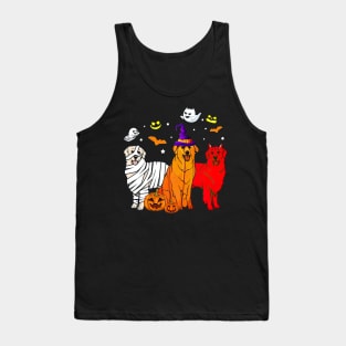 Funny Golden Retriever Mummy Witch Demon Halloween Tank Top